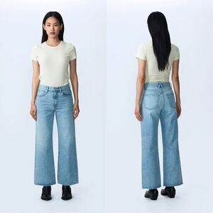 SLVRLAKE $329 GRACE ANKLE WIDE LEG - HIGH RISE Jeans in HEARTACHE light …
